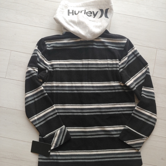 HURLEY NEW boys Artic Fleece Full Zip Hoodie Shacket - Picture 6 of 13